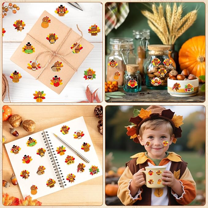 Haooryx Thanksgiving Turkey Sticker Roll - Image 6