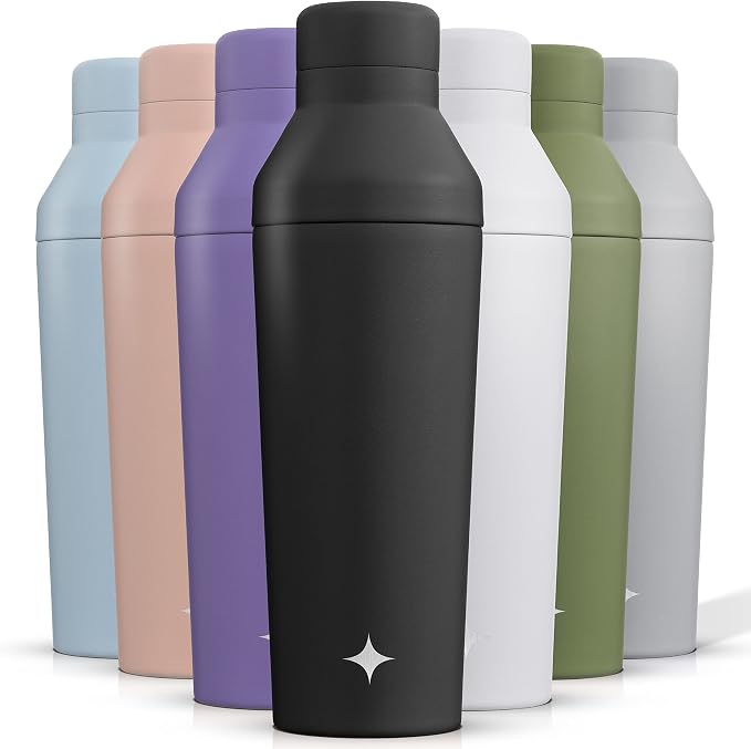 JoyJolt Triple Insulated Cocktail/Protein Shaker Bottle. 20oz Shaker Cup by JoyJolt