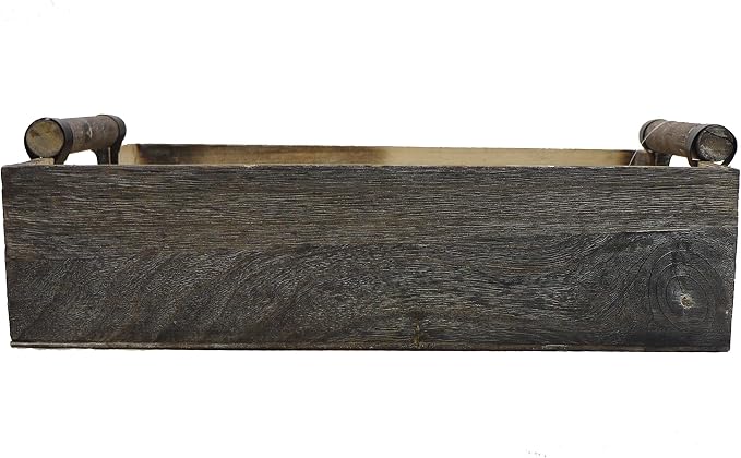 Admired By Nature 13.75 inch Wooden Rustic Décor Serving Tray - Image 3