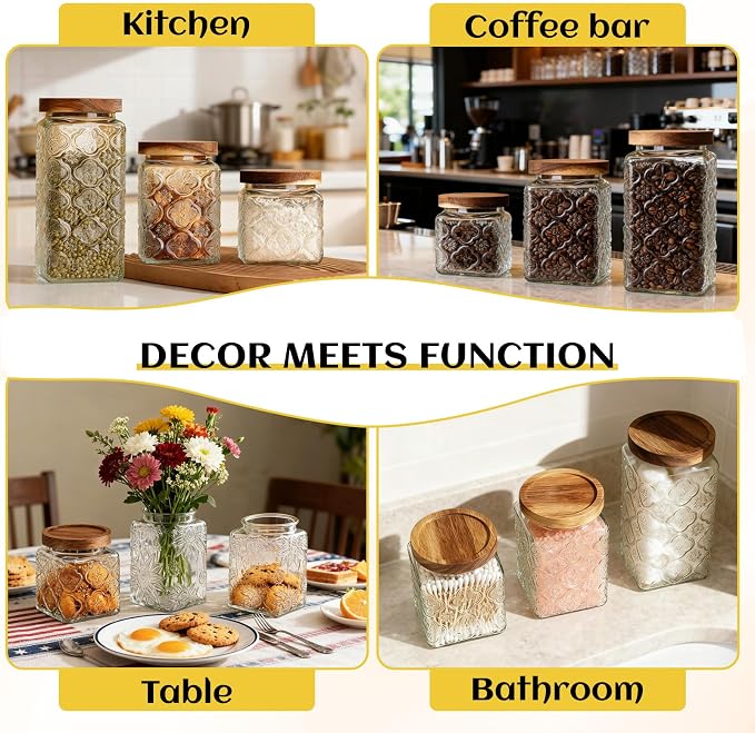 Vintage Glass Jars with Wood Lids - Image 6