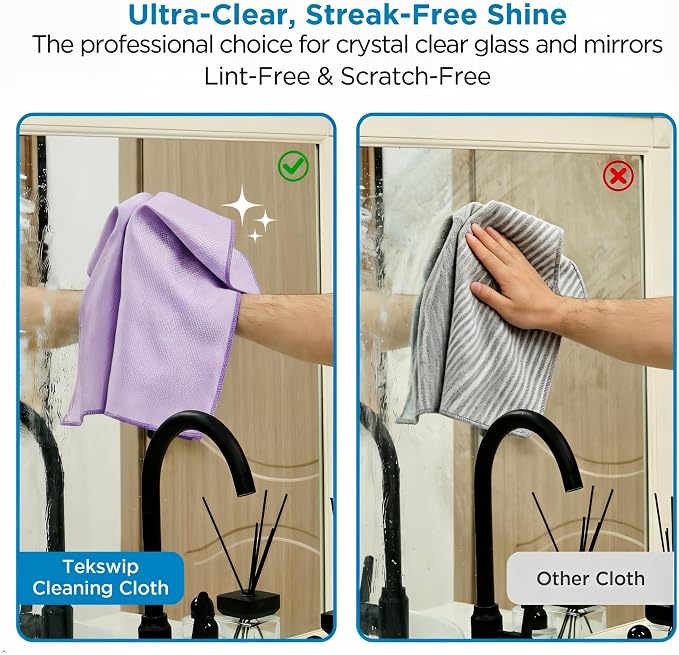 Professional Auto Detailing Microfiber Cloths 6 Pack, 15.5"x15.5" Glass - Image 3