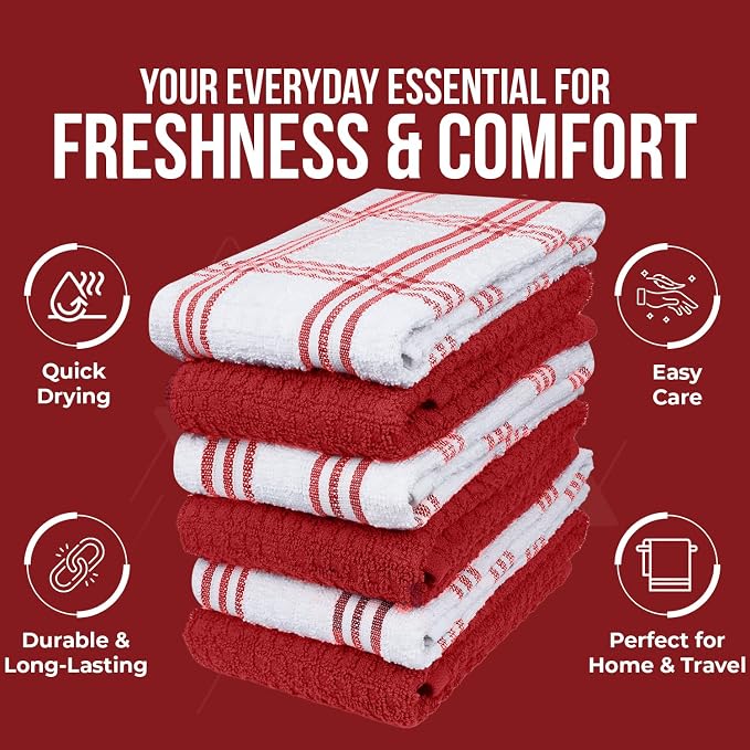 DAN RIVER Premium Red Kitchen Towels - Image 5