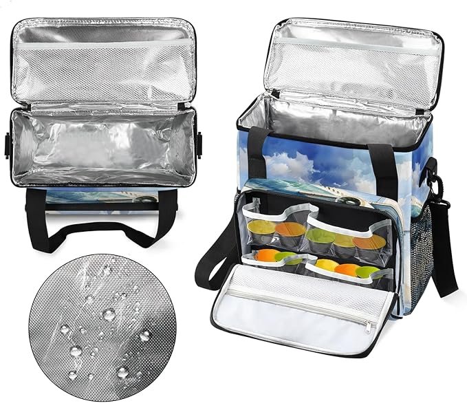 Airplane Flying Coffee Maker Carring Bag, Large Insulated Storage Organizer - Image 3