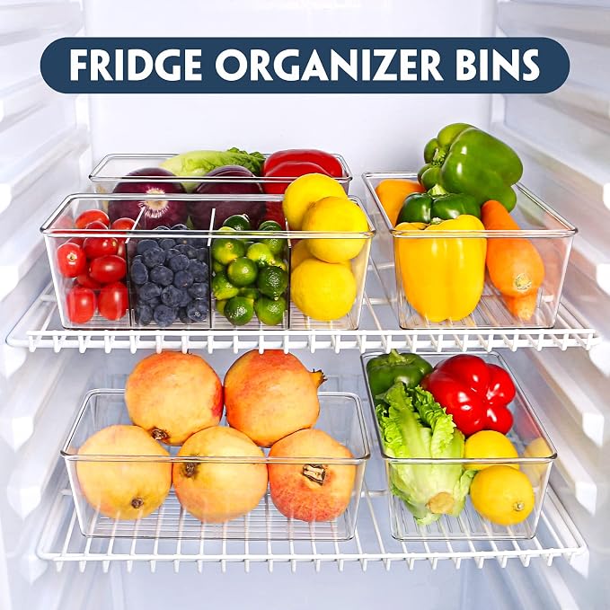 Batoto Pantry Organization and Storage Bins, Refrigerator Organizer Bins – Clear - Image 4