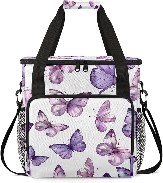 Butterfly Coffee Maker Carring Bag, Large Insulated Storage Organizer Case Tote by Home