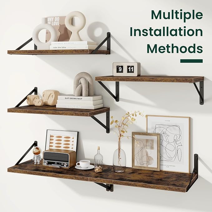 Floating Shelves 12 Inch Deep, 24W x 12D Wall Shelf Set of 2, 50 lbs Heavy Duty - Image 6
