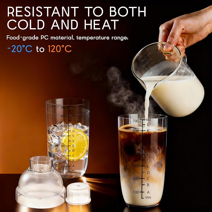 Plastic Cocktail Shaker with Measuring Scale 24oz, Leak-Proof & - Image 5