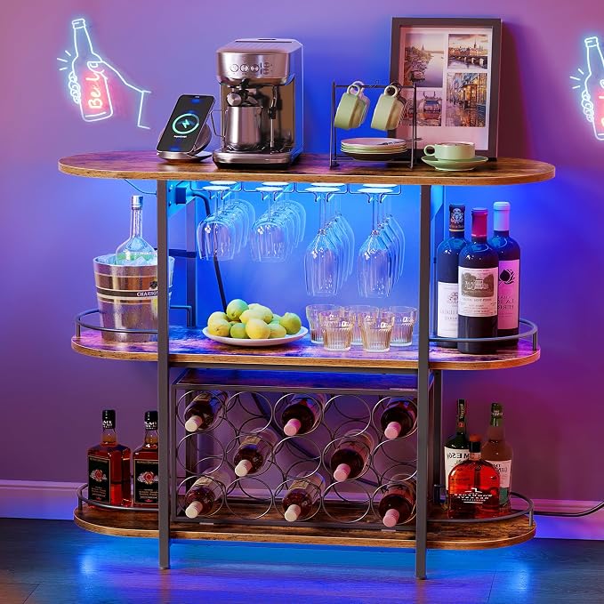VASAGLE Bar Cabinets for Home, LED Coffee Bar by Unknown