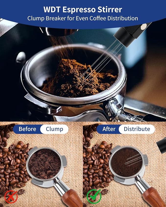 7 Pack 51mm Espresso Accessories – Tamper Station, Coffee Distributor, WDT Tool - Image 6