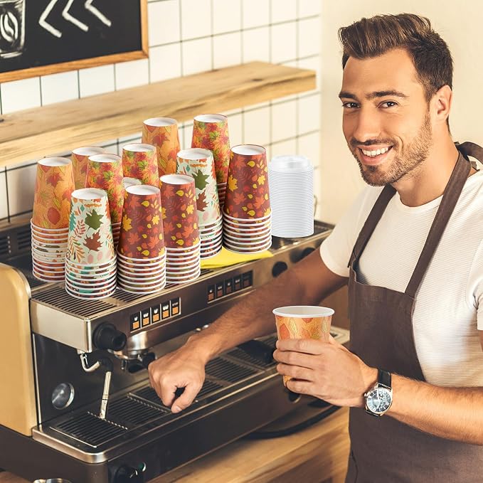 Mimorou 60 Pcs Thanksgiving Fall Cups 12oz Coffee Cups - Image 5