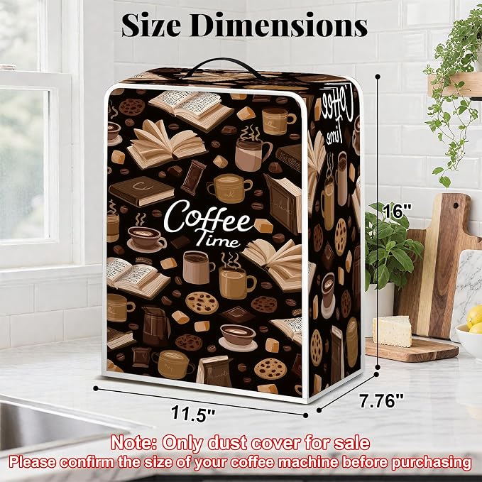 BVBOX Coffee Maker Cover, Durable Dustproof Lightweight Polyester Cotton Blend - Image 2