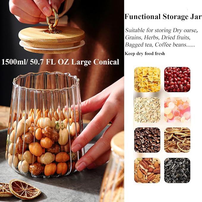 Viovian 50 FL OZ Large Glass Storage Jar - Image 4
