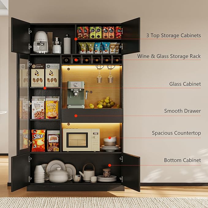 iPormis 69" Tall Kitchen Pantry Storage Cabinet - Image 3