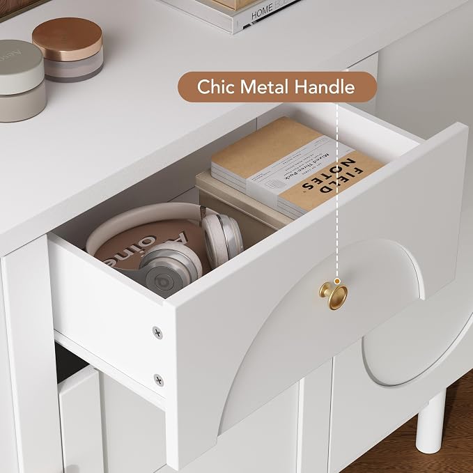 Buffet Cabinet with Drawers, Modern Coffee Bar Station Kitchen Table - Image 6
