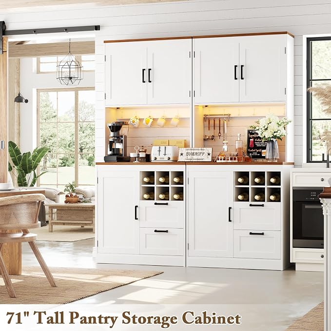 Unikito 72" Tall Pantry Cabinet, Kitchen Pantry Storage Cabinet - Image 2