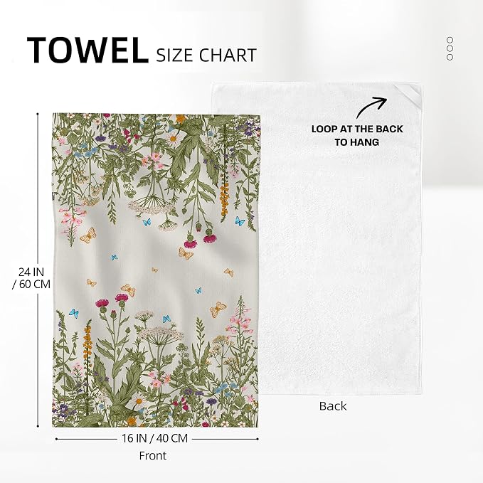 Spring Floral Kitchen Towels Decorative Set of 2, Summer Flower Dish Towels - Image 2