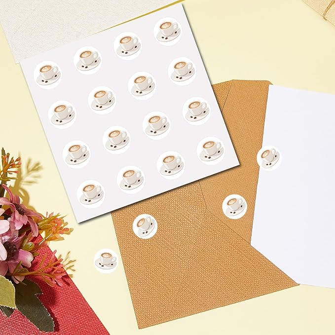 CREATCABIN 128Pcs Coffee Stickers - Image 4