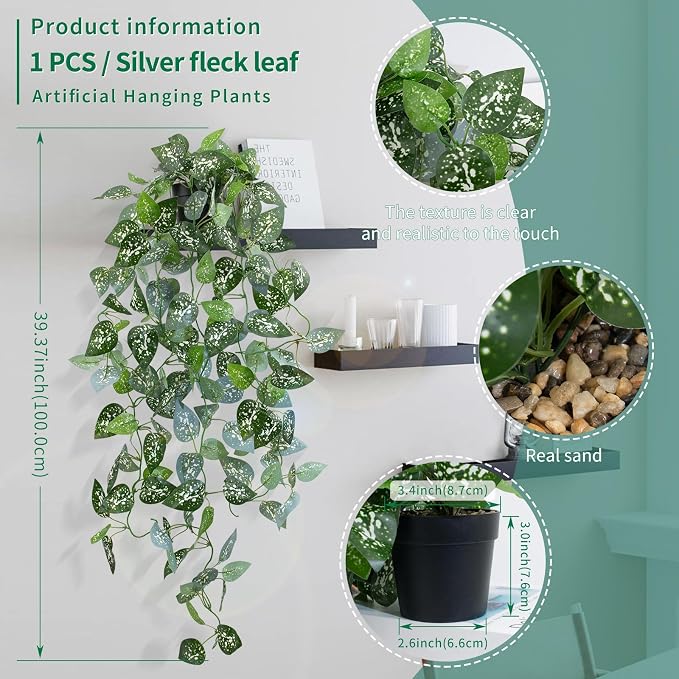 LOYWREE 3 Pack 39-in Long Fake Hanging Plant - Image 2