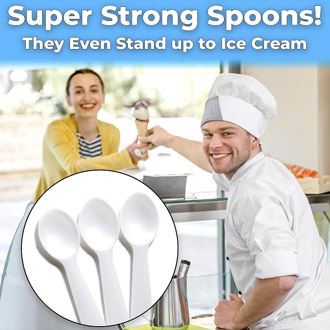 Extra Sturdy, BPA Free 500ct Plastic Tasting Spoons. Disposable Mini Tasters - Image 2