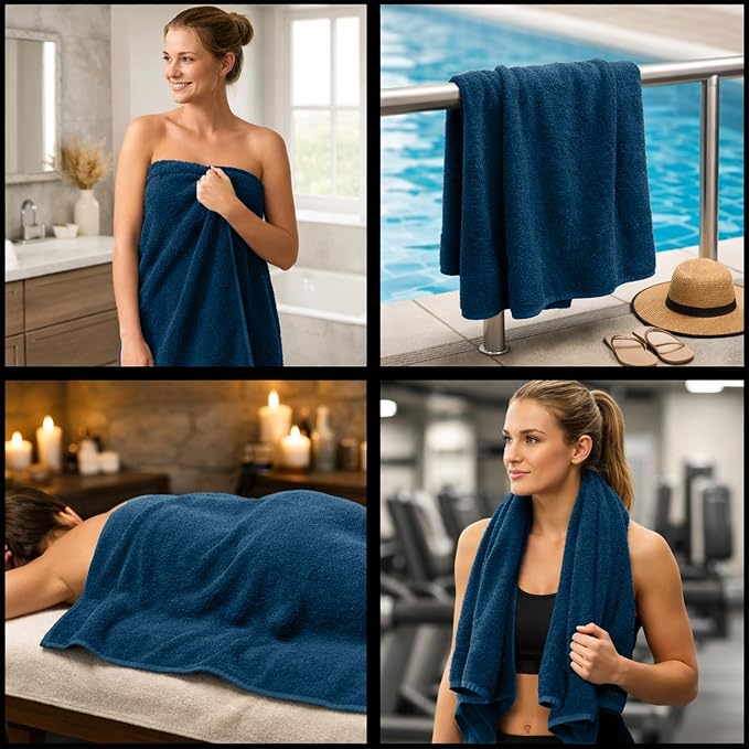 RIVERSIDE Pack of 8 Towels Set, 2 Large Bath, 2 Hand, 4 Face Washcloths - Image 5