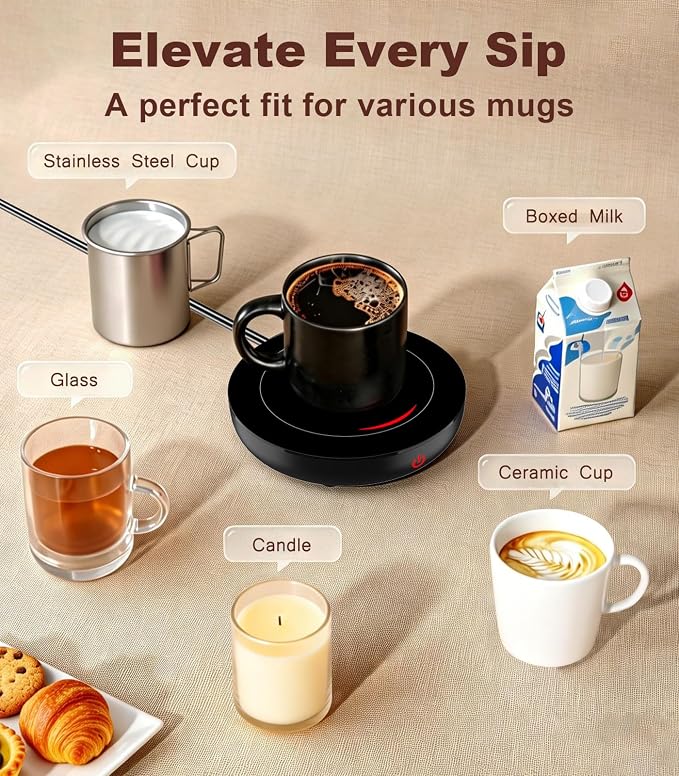 Kepwam Coffee Mug Warmer for Desk, 3-Temp Fast Heating Cup Warmer - Image 6