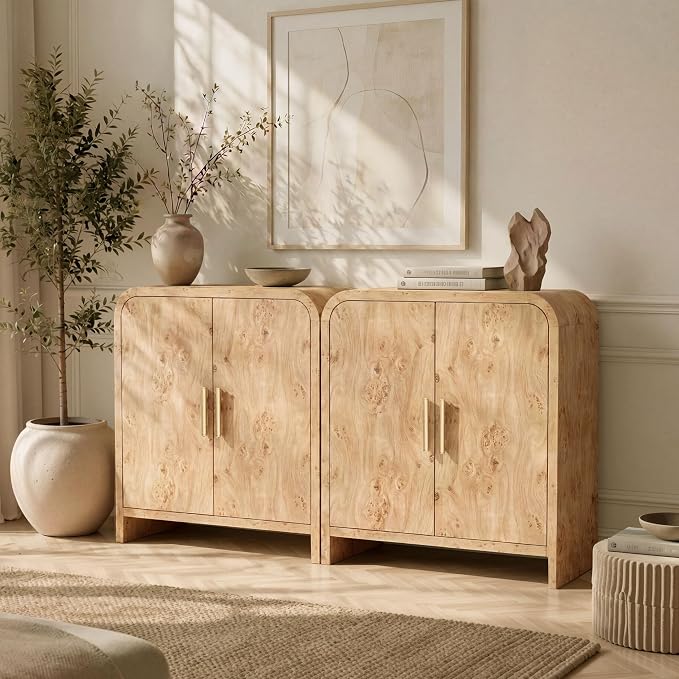 Set of 2 Curved Buffet Storage Cabinet by TheBeautyofRusticRefined