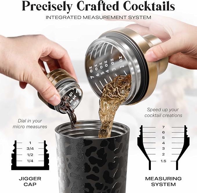 BARE BARREL Insulated Cocktail Shaker Set | Double Wall Stainless Steel | - Image 5