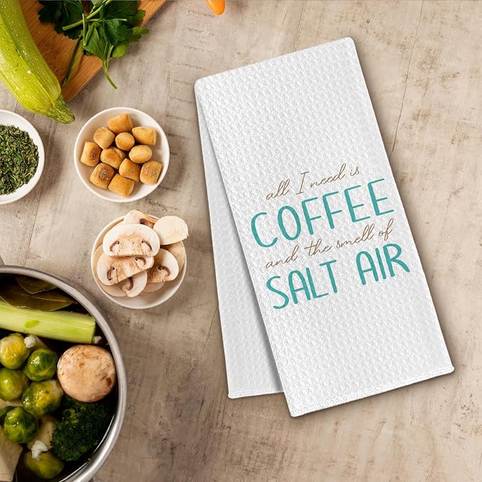 Coffee Lovers Gifts Kitchen Towels, Coastal Beach Dish Towels Drying Cloth - Image 3