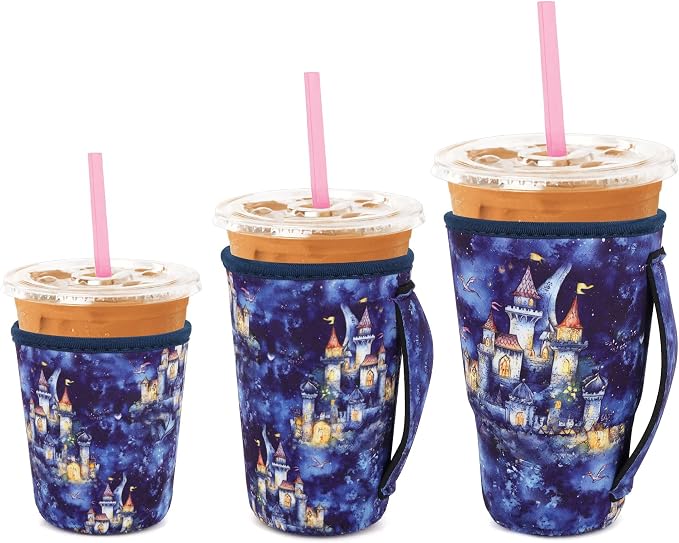 3 Pack Iced Coffee sleeve Insulated Neoprene Cup Sleeves by Snowso