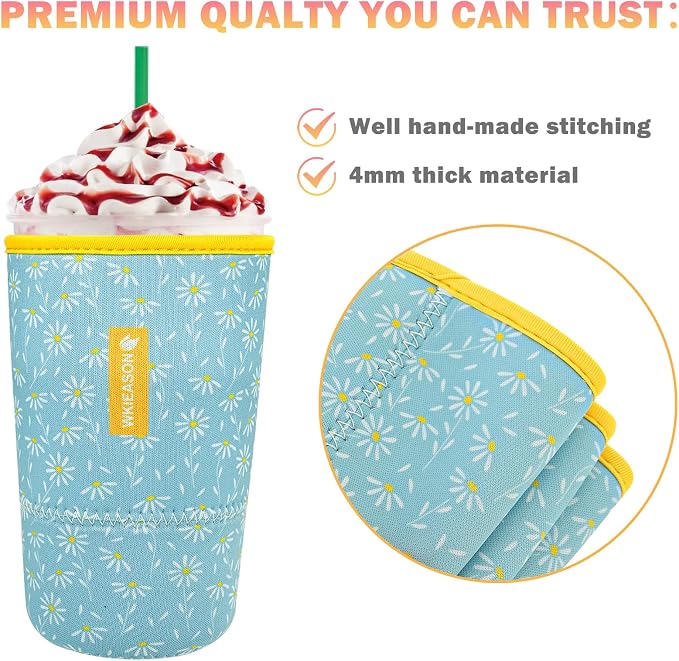 WK IEASON Reusable Iced Coffee Insulator Universal Ice Coffee Sleeve - Image 6