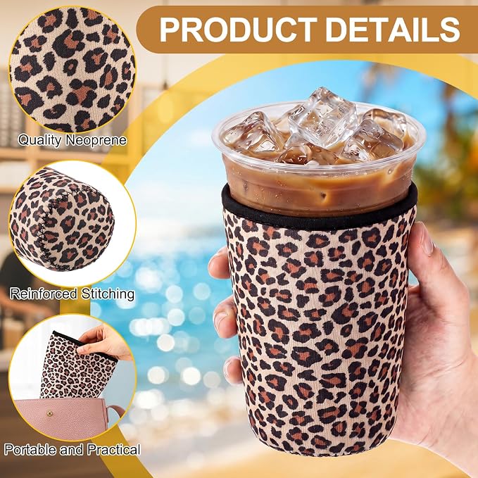 CHENGU 12 Pack Reusable Iced Coffee Sleeves Bulk Cold Cup Neoprene Insulated - Image 4