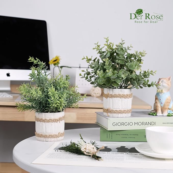 Der Rose 4 Pack Farmhouse Fake Plants Artificial Plants Indoor - Image 2