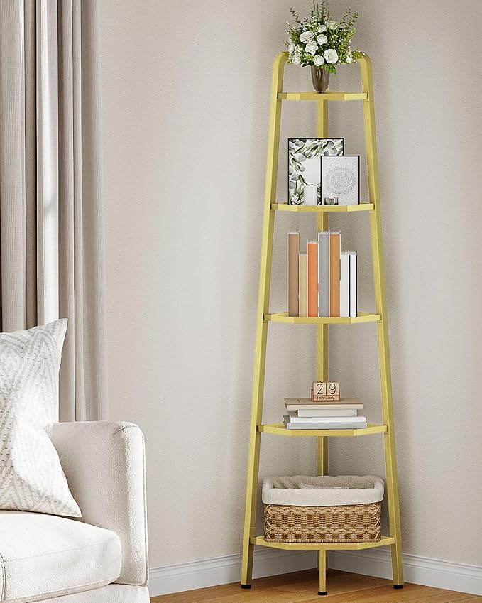 CHOEZON 5-Tier Corner Shelf, 59.6” Corner Storage Stand, Floorstanding Dispaly by Choezon