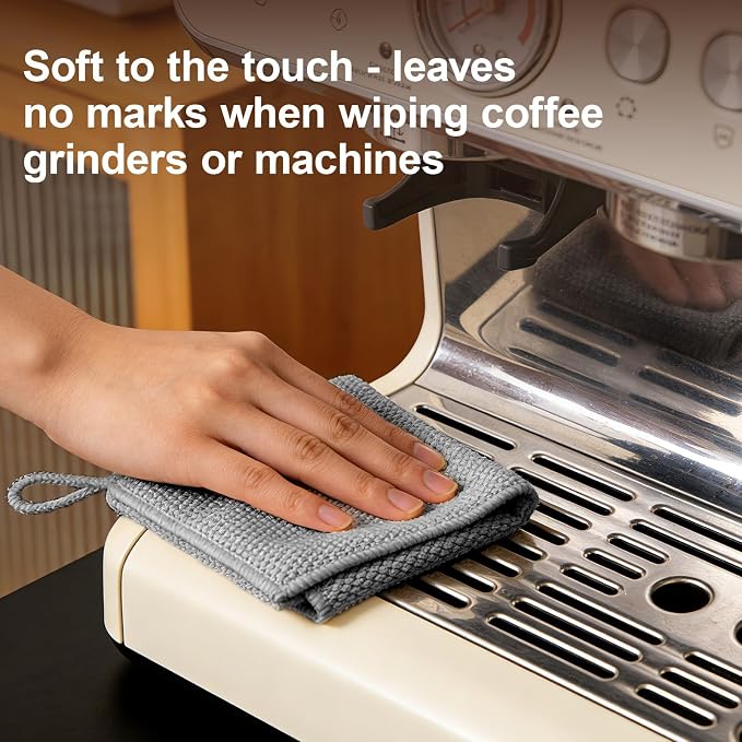Barista Towels - 6 Pack Microfiber Coffee Cleaning Cloth Set, Espresso - Image 6