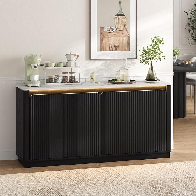 ONBRILL 61" Fluted Buffet Cabinet - Image 9