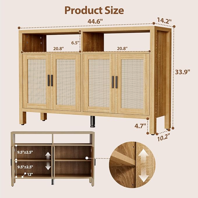 Mericonia Rattan Buffet Cabinet - Image 2
