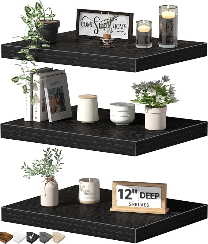 QEEIG 12" Deep Floating Shelves by QEEIG