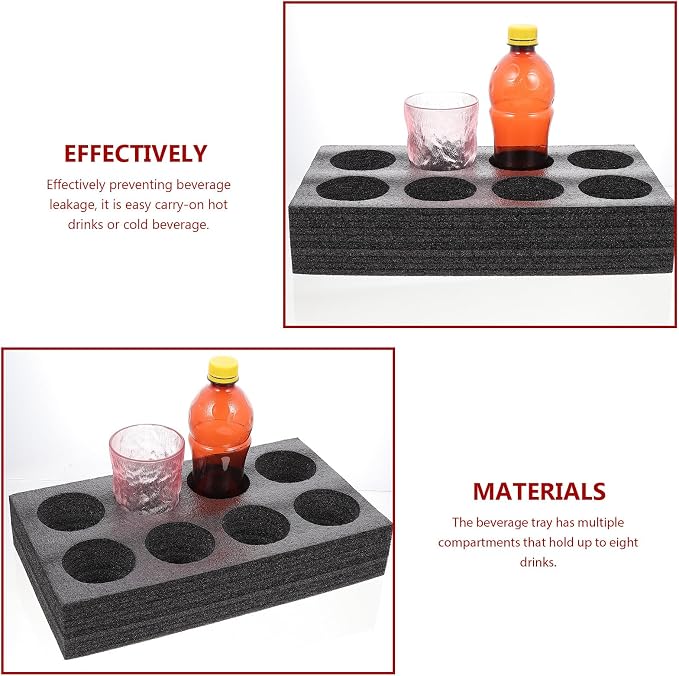 STOBOK 2pcs Cup Carrier Tray Foam Drink Carrier Holder Trays Coffee Cup Fixing - Image 8
