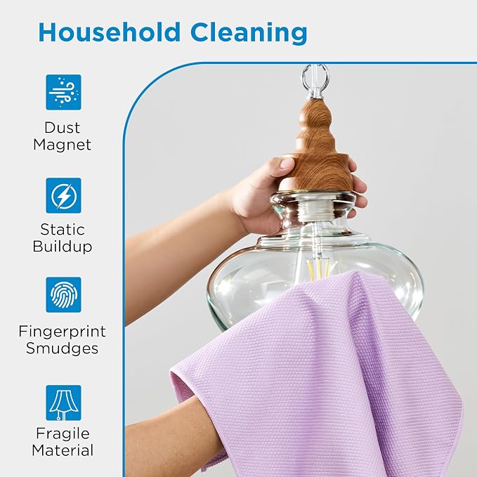 Professional Auto Detailing Microfiber Cloths 6 Pack, 15.5"x15.5" Glass - Image 7