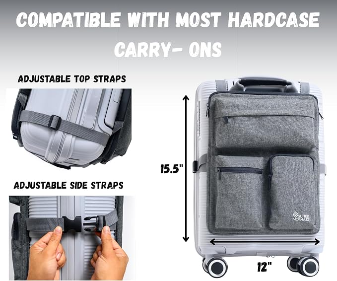SUITEDNOMAD Luggage Harness for Carry On Bag, Over Suitcase Organizer - Image 5
