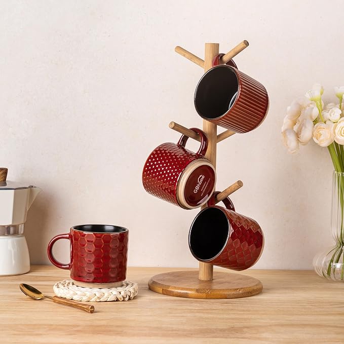 GBhome 6 OZ Stackable Coffee Mugs, Ceramic Coffee Mugs - Image 8