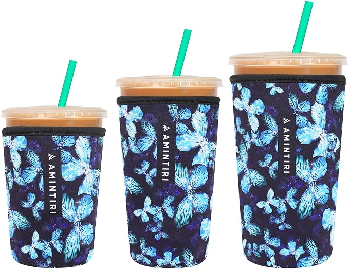 3 Pack Reusable Sleeve for Iced Coffee Cup, Coffee Neoprene Sleeve for Iced&Hot by Unknown