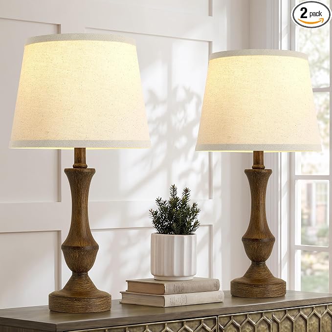 Luvkczc Table Lamp Set of 2, Vintage Nightstand Lamps by Luvkczc