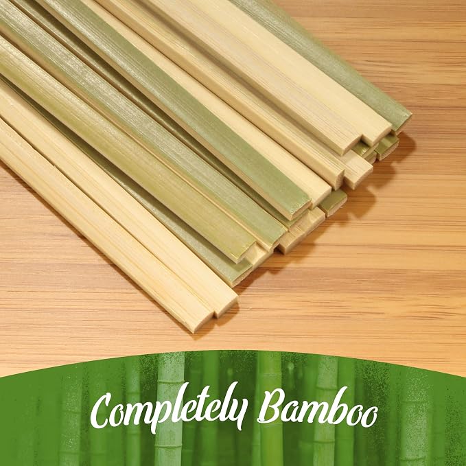 BambooMN Flat Sticks Bamboo Kebab Food Drink Skewers - Image 5