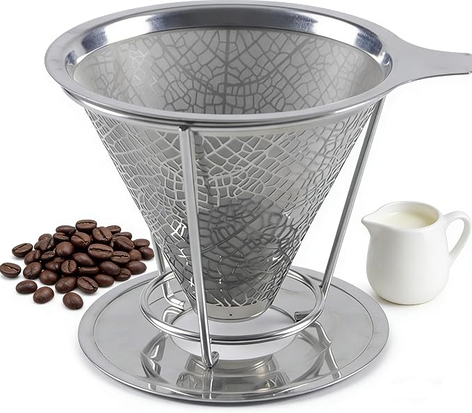 Mason Jar Pour Over Coffee Dripper, Stainless Steel Reusable Filter | Easy to - Image 2