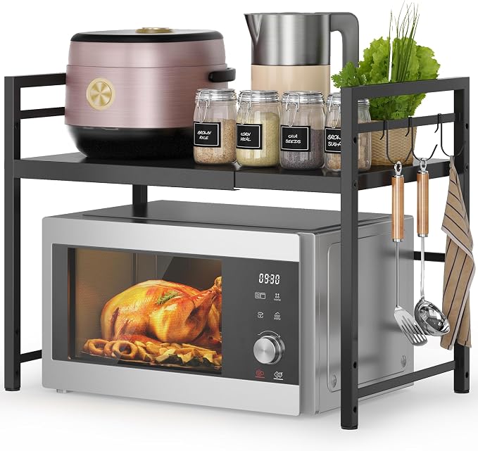 DOLALIKE Microwave Oven Rack, Expandable Microwave Stand Countertop Kitchen by DOLALIKE