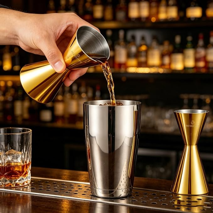 Homestia Stainless Steel Double Jigger, 1 oz to 2 oz Cocktail Measuring Cup - Image 8