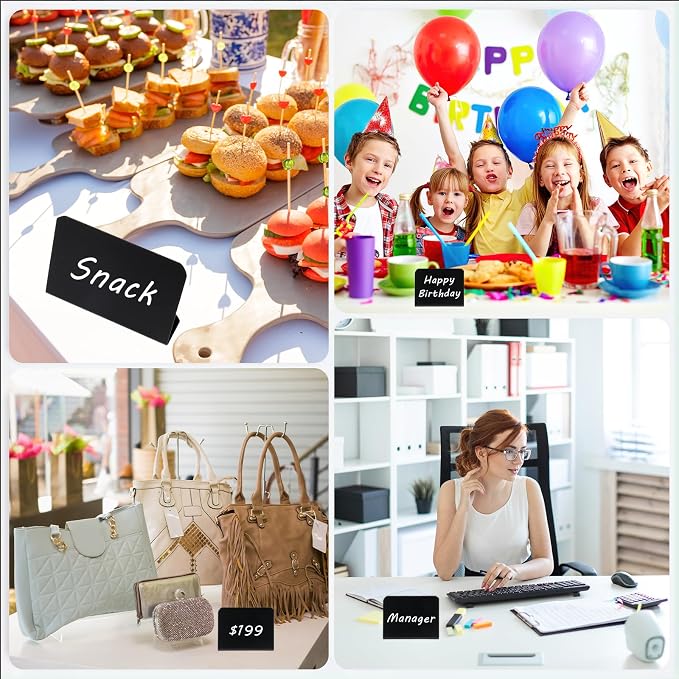 12 Pcs Mini Chalkboard Signs, Small Table Place Cards, Durable Chalk Board Signs - Image 7