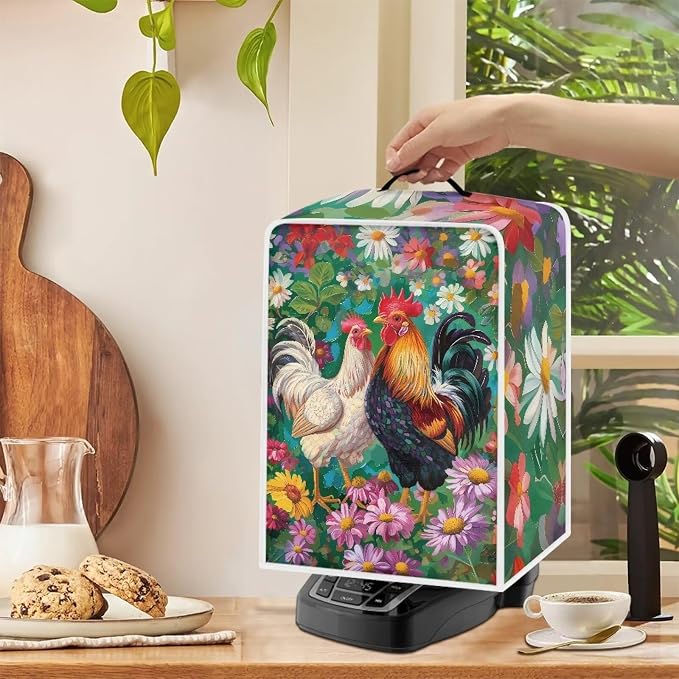 Rooster Flower Coffee Machine Covers - Image 5