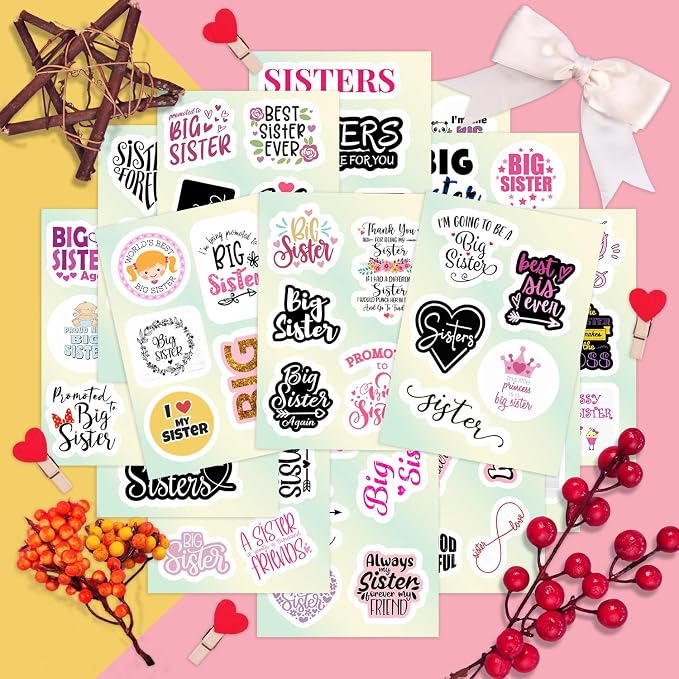 100Pcs Big Sister Stickers for Water Bottle and Laptop - Image 5